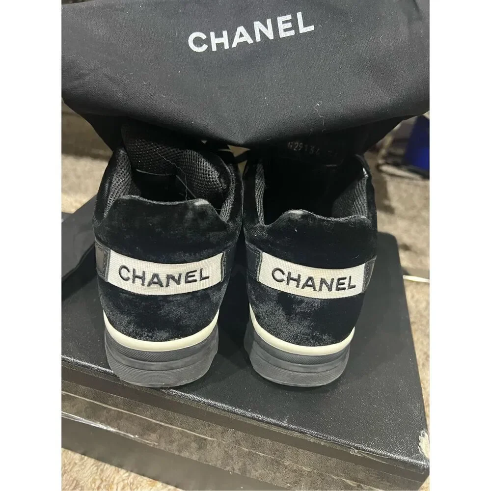 Chanel black sneakers size 36
